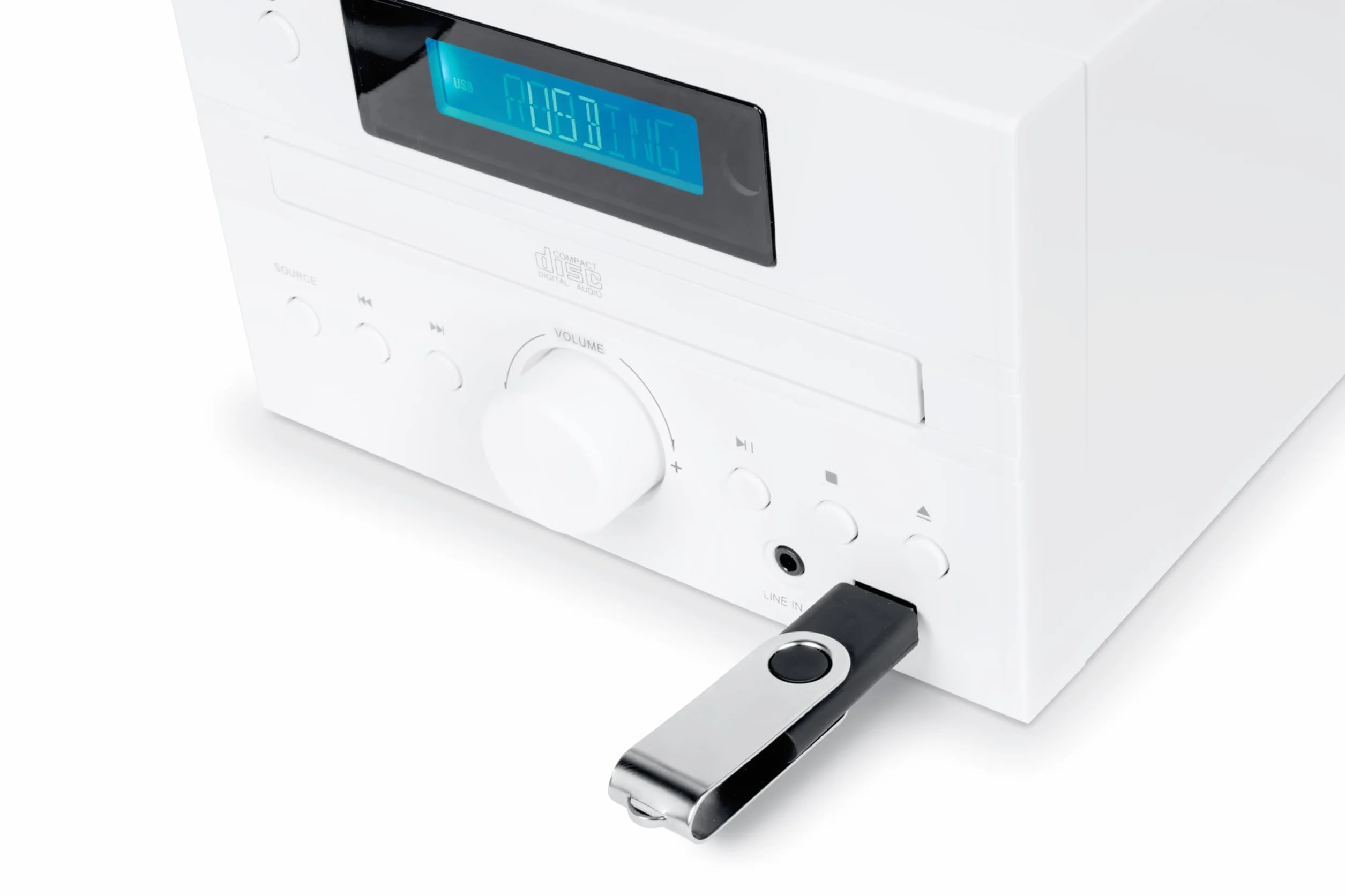 Microsystem - THOMSON - COSY MIC121BT - CD-Player, Bluetooth, UKW-Radio, MP3, USB - Holz und Weiß