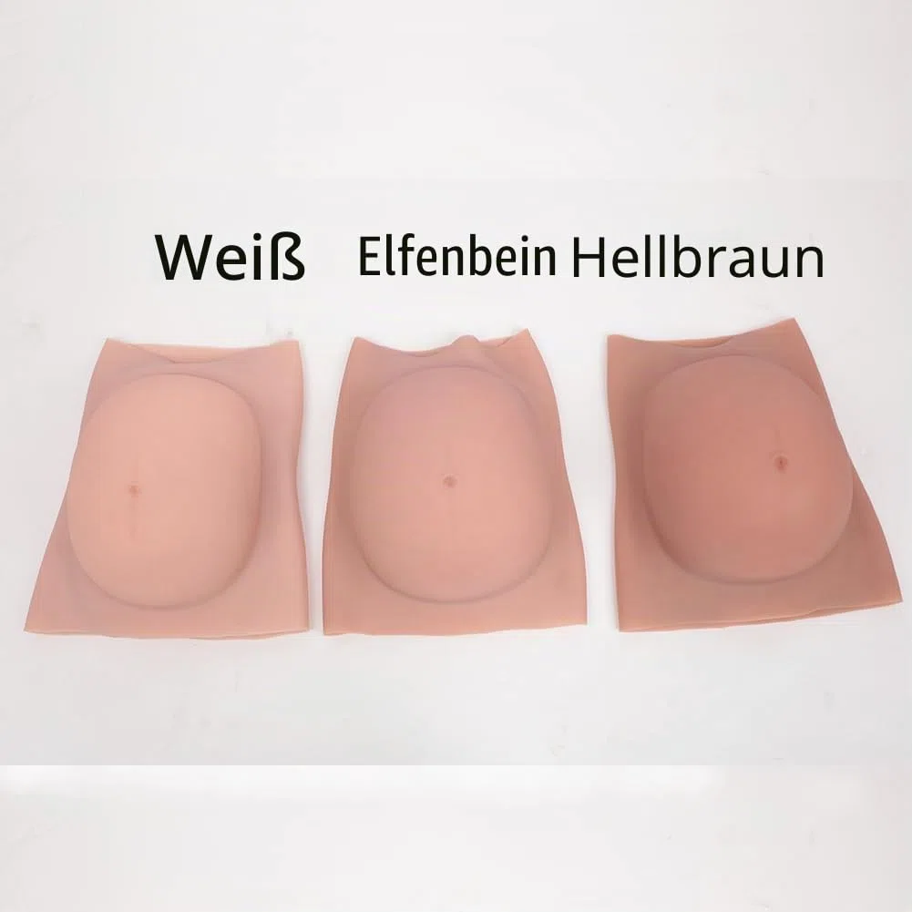 Künstlicher Schwangerschaftsbauch, künstliches Silikon, für Film und Fernseher, Requisiten, Cosplay, Fotografie (9 Monate/1,9 kg, Weiß)