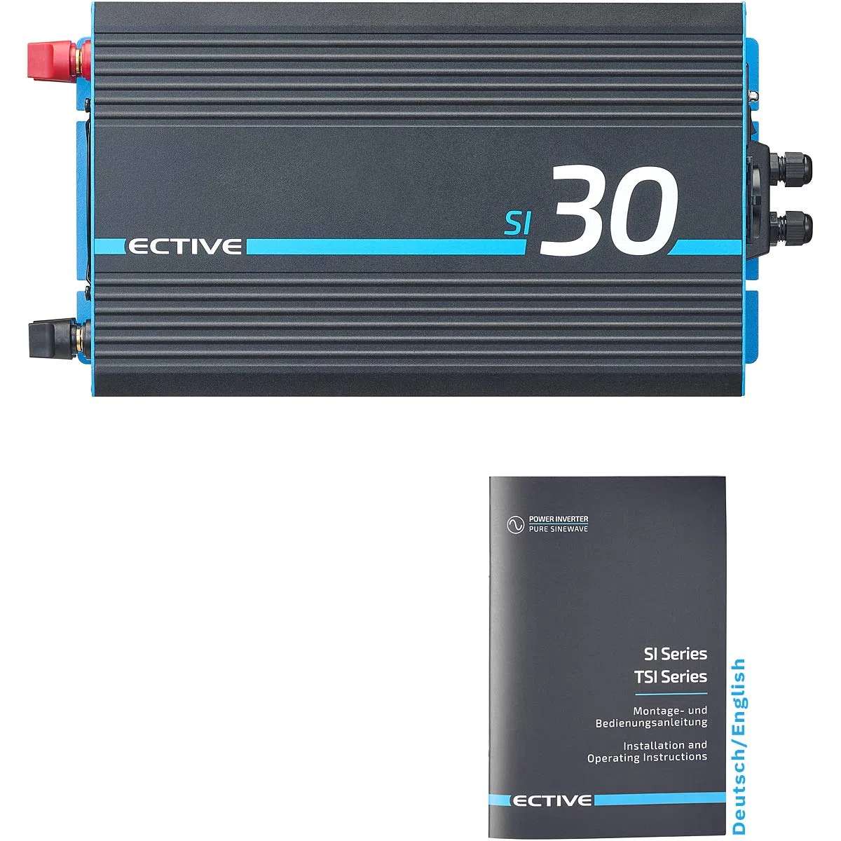 ECTIVE Reiner Sinus Wechselrichter SI30-3000W, 24V auf 230V, USB, Überlastschutz, Überhitzungsschutz, Aluminiumgehäuse - DC/AC Spannungswandler, Umwandler, Stromwandler für Haushaltsgeräten