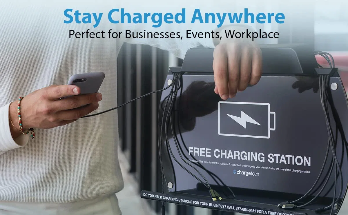 ChargeTech S9 Power Stand Ladestation Hub - Apple Ladestation für iPhone, iPad, Lightning Kabel - Android Handy Ladegerät, Tablets, USB Type-C - Lädt bis zu 8 Geräte