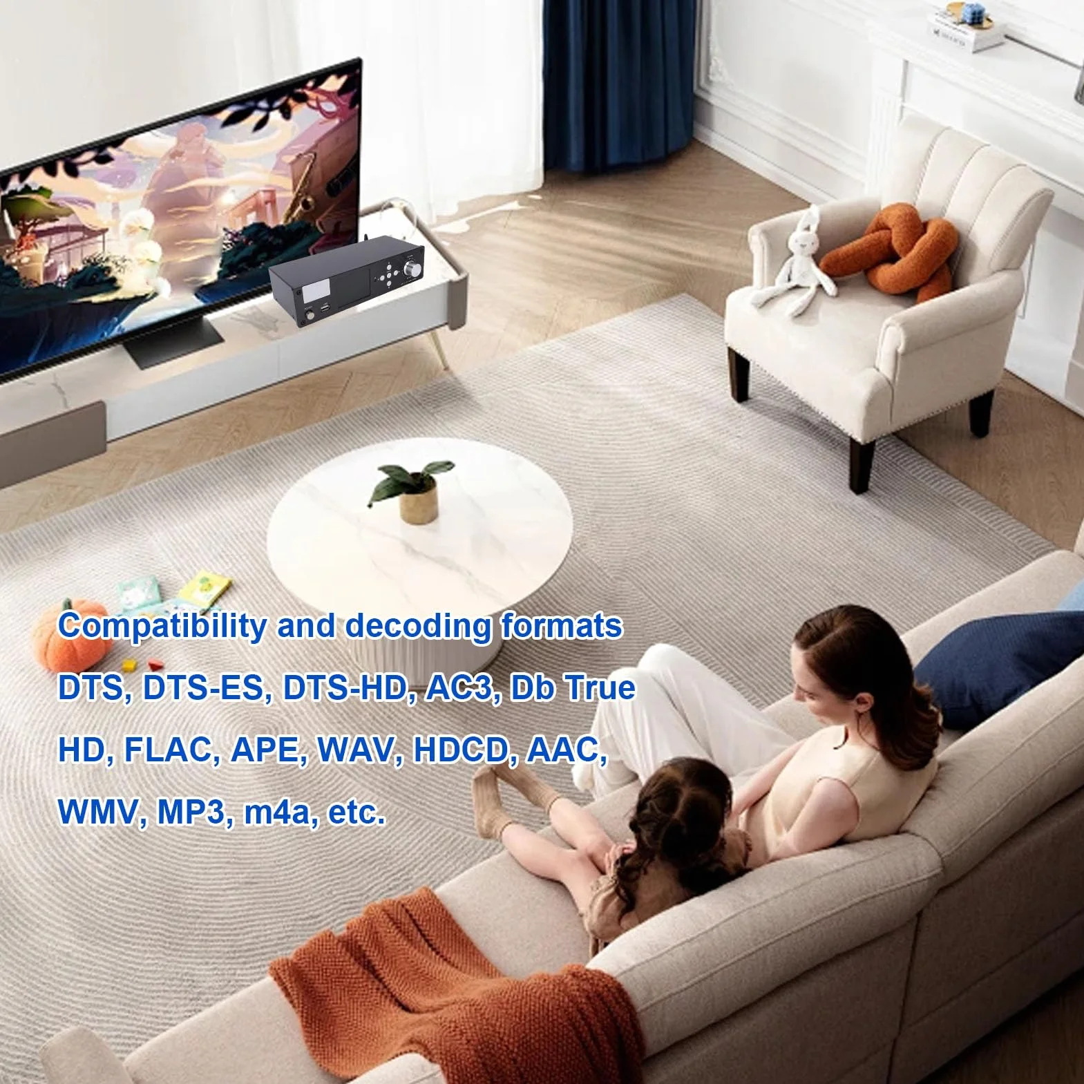 5.1-Surround-Sound-Decoder, DTS HD AC3-Decoder mit Bluetooth 5.0 und Optischem Koaxialausgang, für Heimkino-DVD-Bluray-Player-Fernseher (EU-Stecker)