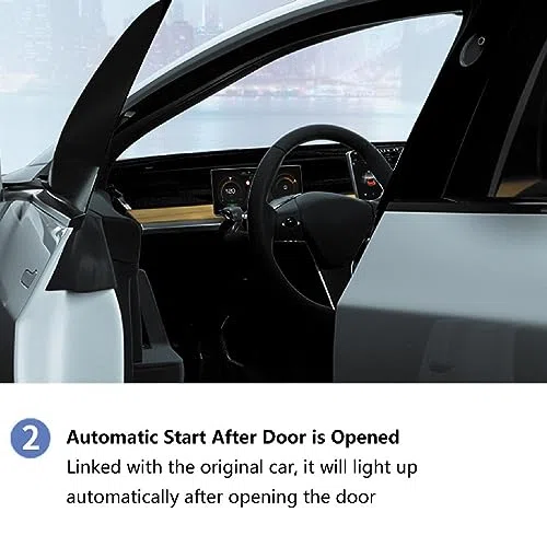 Fockety 9 Zoll Auto Head Up Display für Model 3/Y, IPS Bildschirm, WLAN Verbindung, Google Assistant, Carplay, Drehzahlmesser, Eingebettetes Design, Auto HUD Display für