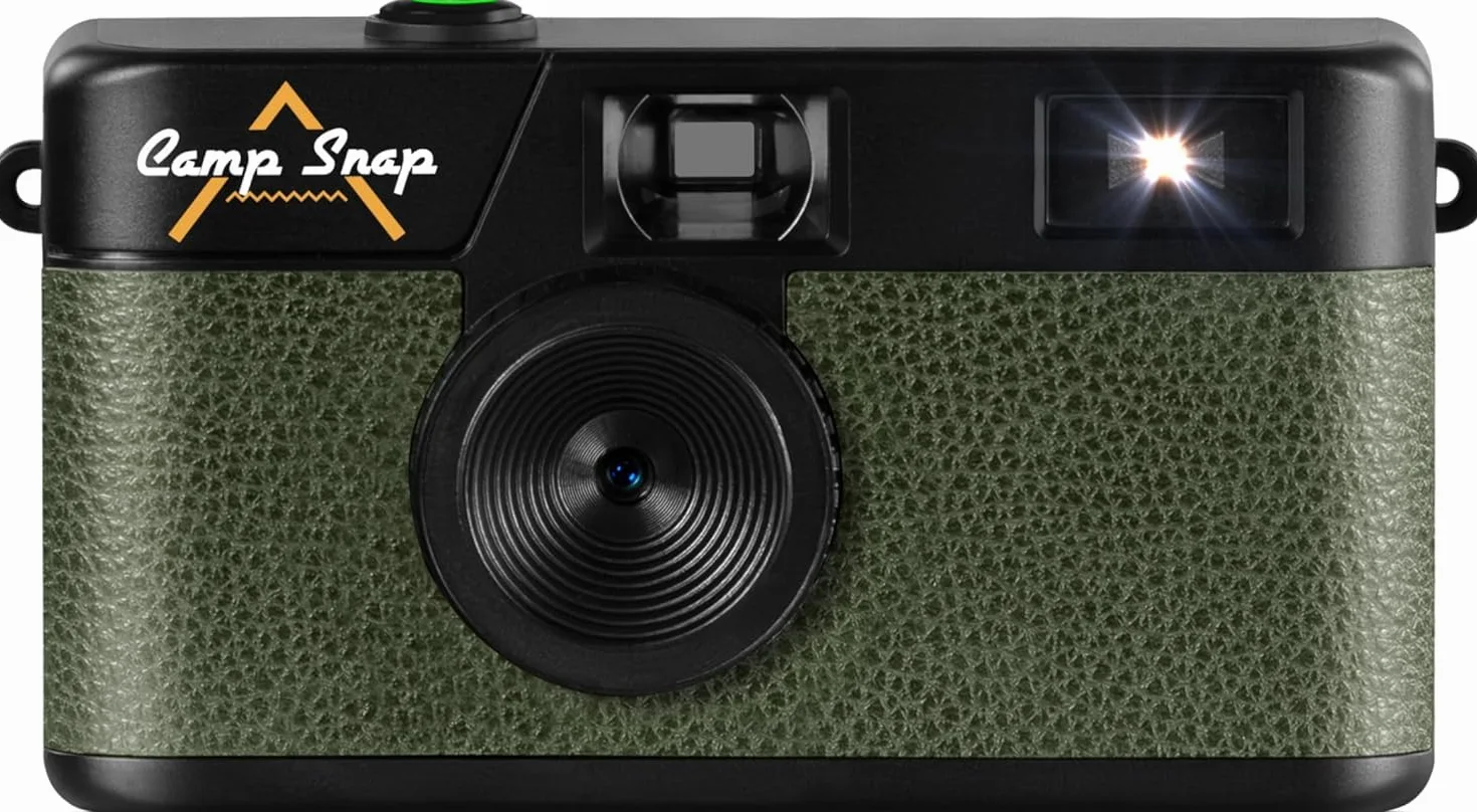 CampSnap Digitale Kompaktkamera ohne Bildschirm - Speicher für 2000 Fotos - 8M Pixel - Wiederaufladbare Batterie - Vintage - Grün