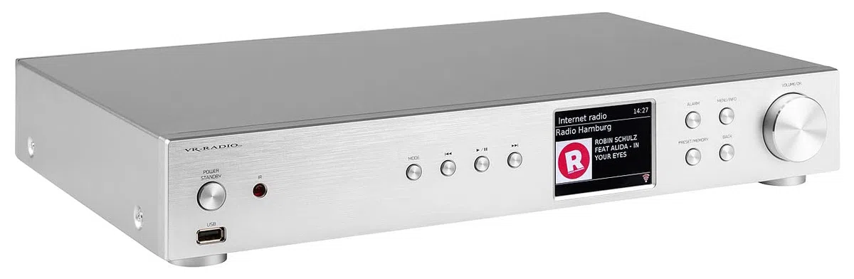VR-Radio Internet Tuner: Digitaler WLAN-HiFi-Tuner, Internetradio, DAB+, Bluetooth, Silber (DAB für Stereoanlage, Receiver mit Internetradio, Music)