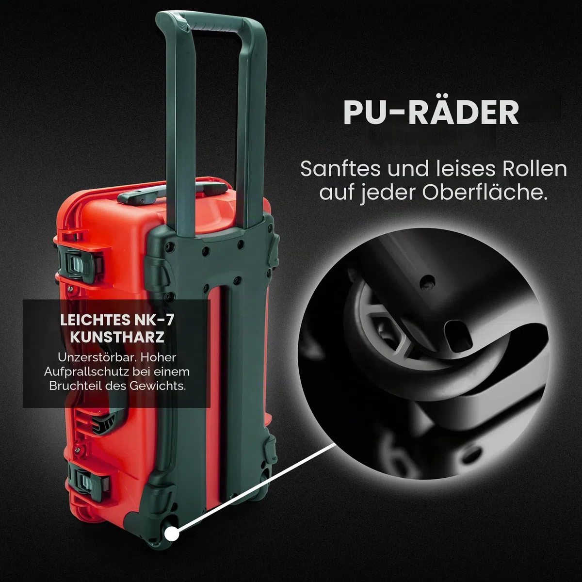 NANUK 935 Pro Photo Kit – Wasserdichter Hartschalenkoffer für Kameras, mit gepolsterten Trennwänden und Rollen, 56 x 36 x 23 cm – Staubdicht und stoßfest, Handgepäck (Rot)