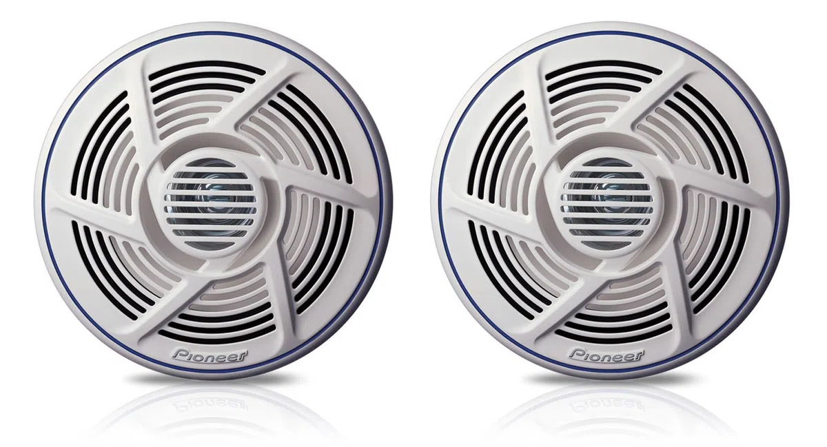 PIONEER TS-MR1600 Marinetauglicher Doppelkonus Outdoor Lautsprecher (100 W), 16 cm, Eingangsnennleistung 25 W, Gitter in Weiss