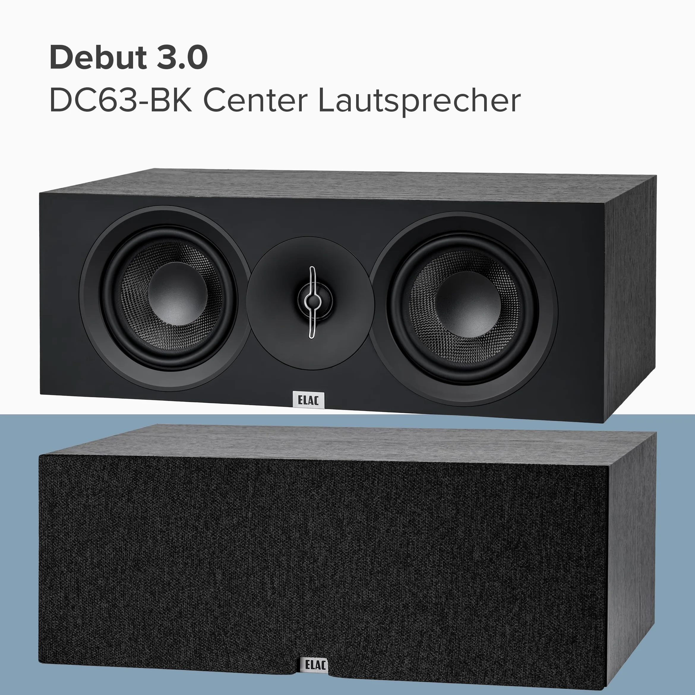 ELAC Debut Center-Lautsprecher C6.3 – Ideal für die Musikwiedergabe über Ihre Stereoanlage als Teil eines 5.1 Surround-Systems, legendärer Klang, edles Design – Lautsprecher passiv