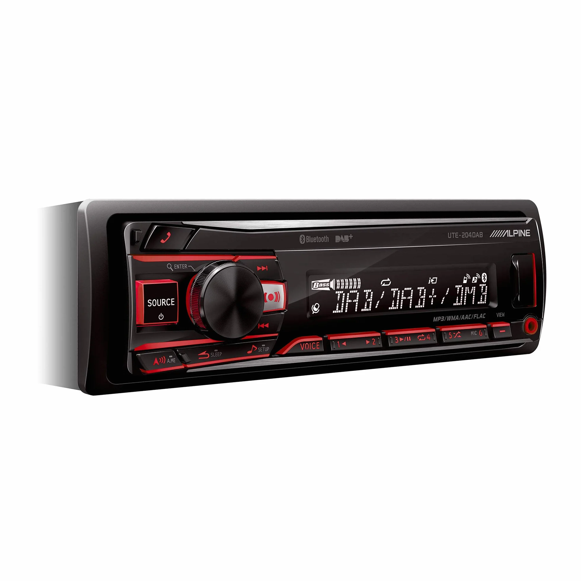 UTE-204DAB - Digitalradio mit DAB+ und Bluetooth, Schwarz (RGB Beleuchtung)
