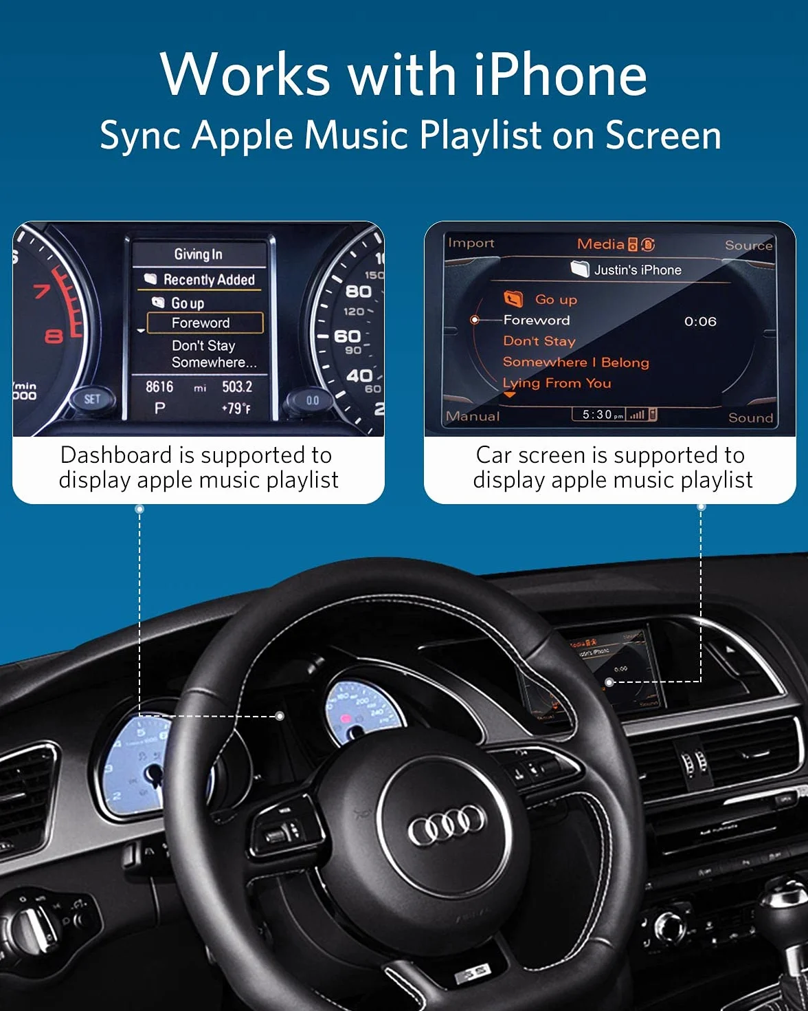 Airdual Bluetooth 5.0 Adapter Compatible for Audi MMI 3G AMI Music Interface,Audi Symphony,Audi Concert,VW MDI,Mercedes Media Interface
