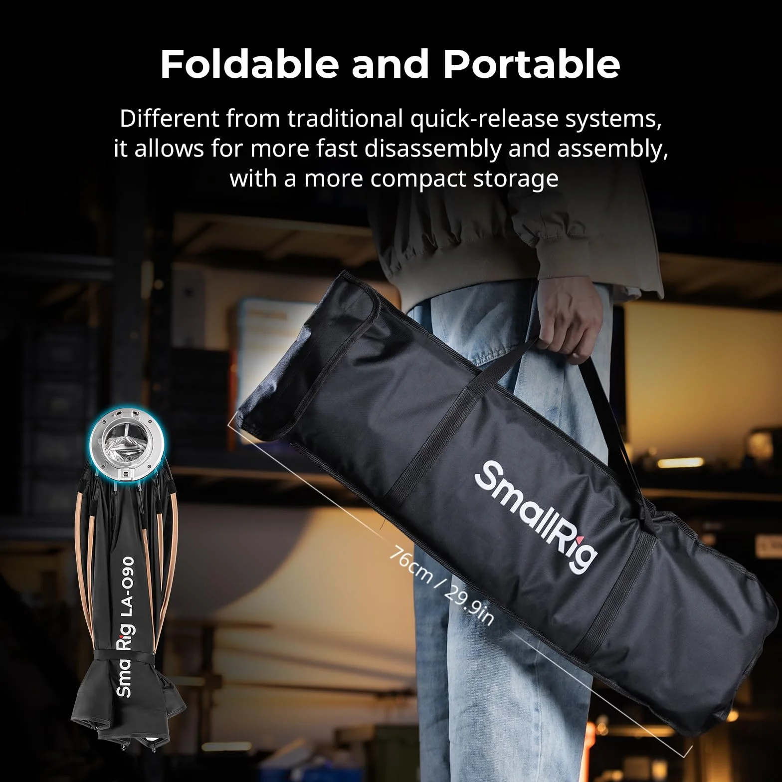 SMALLRIG 35" / 90cm Parabolic Softbox LA-O90, Quick Release Octagon Softbox für Bowens Mount COB Lights für SMALLRIG für Neewer für Aputure für Godox - 4633