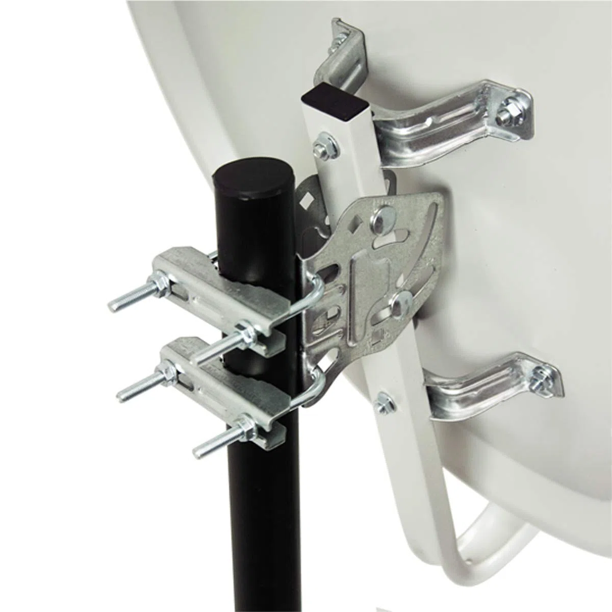 PremiumX Satelliten-Komplettanlage 4 Teilnehmer 60cm Antenne Hellgrau Quad LNB 50m Kabel 4X HD TV SAT-Receiver HDMI-Kabel