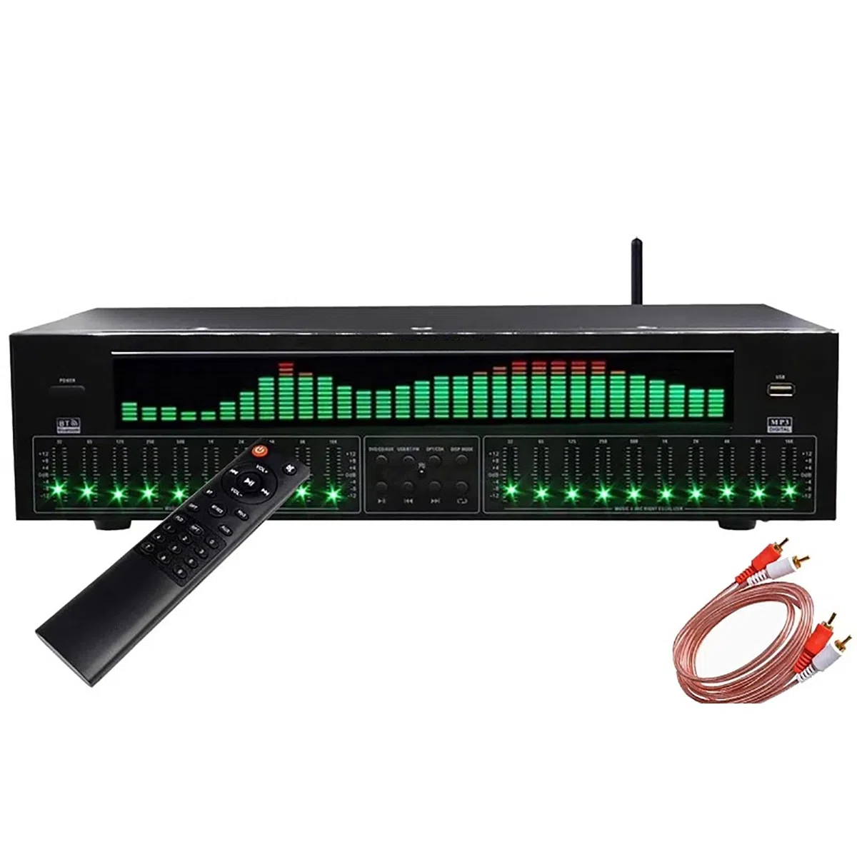 31-Band-Digital-Equalizer, Professioneller Digitaler Audio-Stereo-Grafik-EQ, Musikspektrumanalysator, LED-Audio-Soundprozessor-Soundsystem, Rauschunterdrückung, Für Aufnahmestudio
