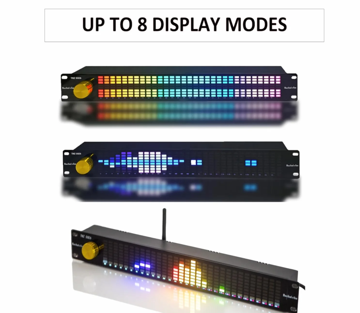 Decibelvibe TNZ SGE6 – Audio-Grafik-Equalizer mit Eingang / Ausgang RCA-Klinke 3,5, kabelloser Eingang über ein integriertes Mikrofon, USB- und Bluetooth-Eingang, Audio-Vorverstärker für