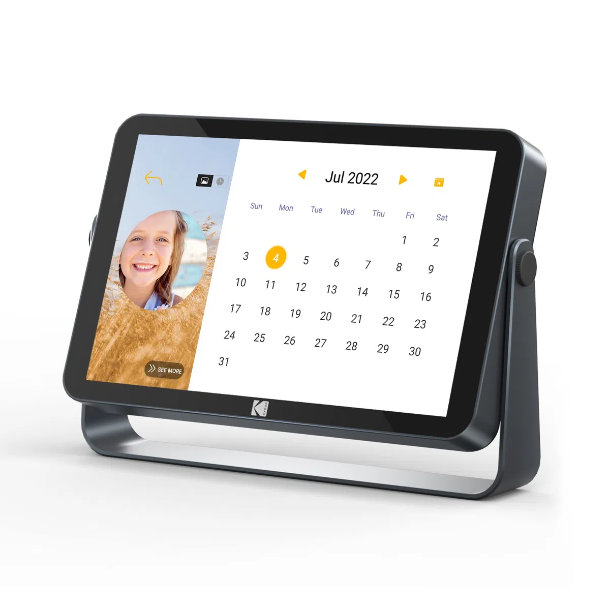 Kodak Digitaler Bilderrahmen 10 Zoll WiFi 6, Touchscreen Full HD 1200 x 1920, 32 GB, Akku 3800 mAh, Diashow & Musik, Wetter Auto, Teilen über WLAN 2.4G/5G – Schwarz