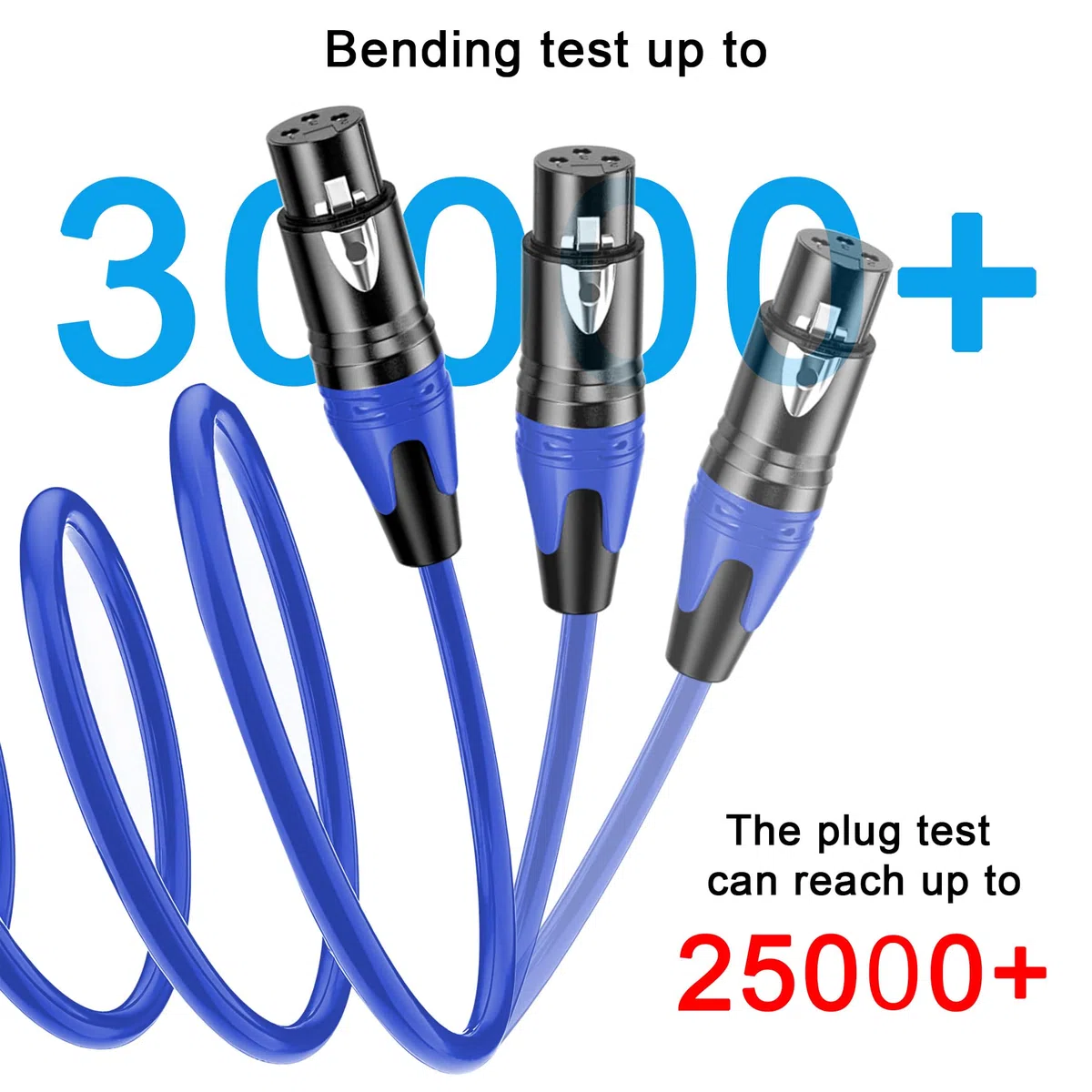 XLR-Kabel, 7,6 m, 4 Stück, symmetrisches Premium-Mikrofonkabel mit 3-poligem XLR-Stecker auf Buchse, Mikrofon-Lautsprecherkabel, 4 Farben (rot, orange, grün, blau), reines Kupfer und