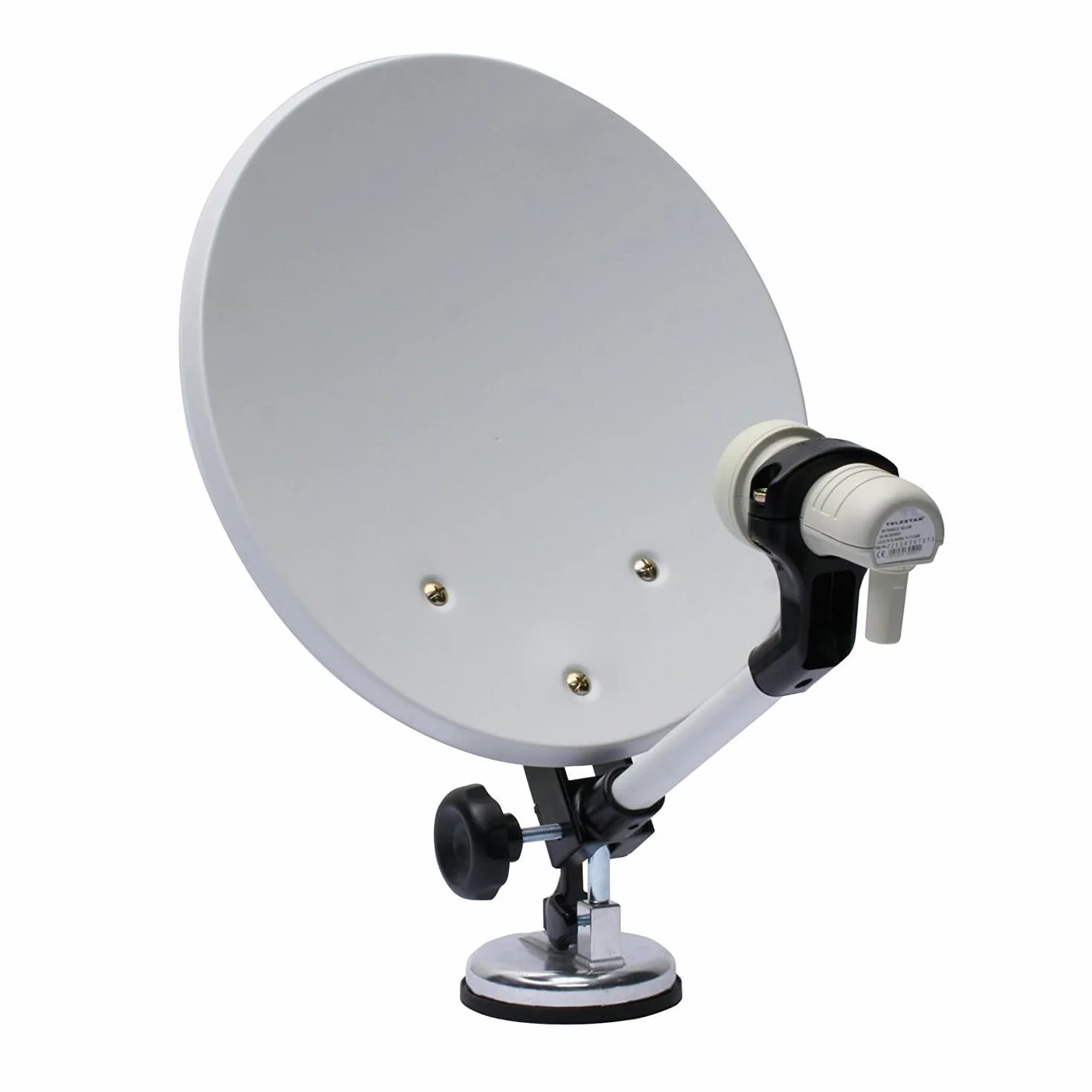 Telestar Camping-Sat-Anlage (Hartschalenkoffer, 13,7 Zoll (35 cm) Spiegel , Single-LNB (0,1dB), Kompass, Kabel 10m, diverse Halter)