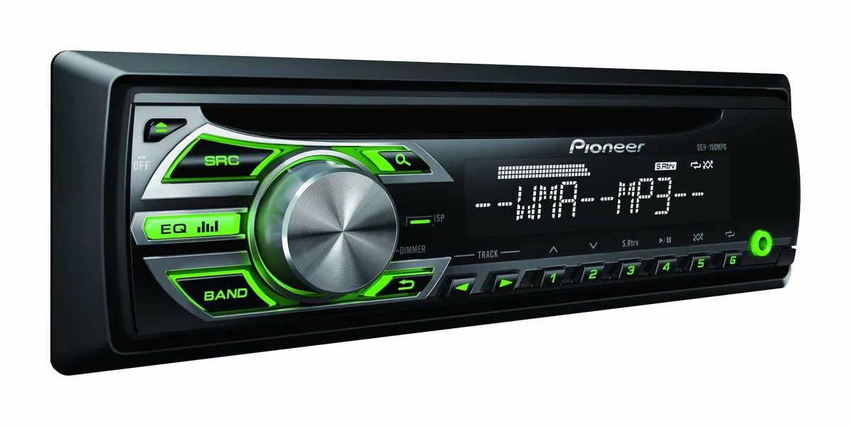 Pioneer DEH-150MPG CD-Tuner, Front AUX-IN, 4X 50 Watt, Displaybeleuchtung weiß, Tastaturbeleuchtung grün, MOSFET-Verstärker, 5-Band Graphic Equalizer
