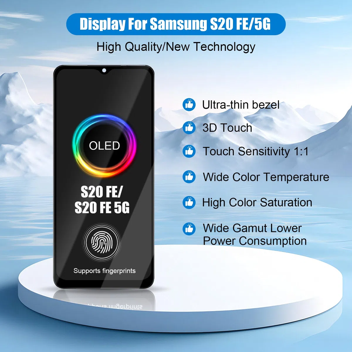 DTD OLED Bildschirm für Samsung Galaxy S20 Fe/S20 Fe 5G LCD Display Ersatz Digitalisierer Touchscreen (6,5 Zoll, Schwarz mit Rahmen) Fingerabdruckerkennung Wird unterstützt