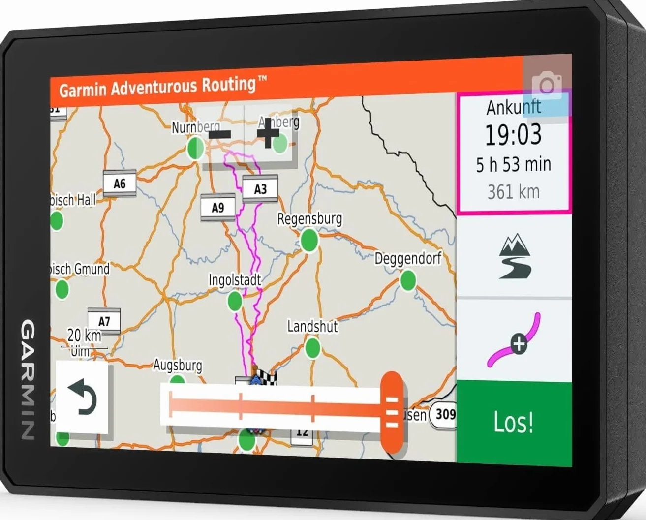 Garmin zūmo XT – wasserdichtes Motorrad-Navi für On-&Offroad mit ultrahellem 5,5“(14 cm) HD-Touchdisplay und vorinstallierter EU-Karte. Mit Adventurous Routing, Satellitenbildern