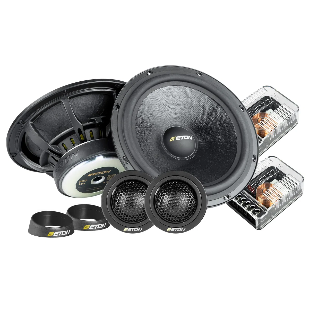 ETON PRO 16+ – High End 16,5 cm / 6,5 Zoll 2-Wege Komponenten System, Auto Lautsprecher Made in Germany, 100 W