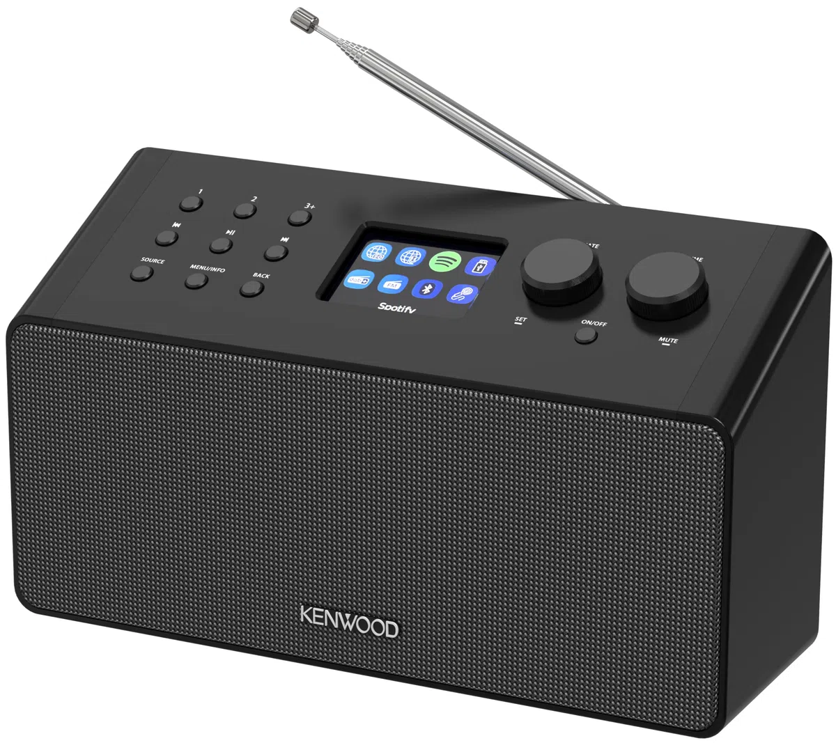 Kenwood CR-ST90S - Smart-Radio mit Li-Ionen Akku, 2,4" Farbdisplay, WiFi Internetradio, DAB+, UKW, Spotify, Bluetooth, 10 W RMS Stereo, USB, AUX-In, USB-C, Bassreflex, OKTIV App, Schwarz