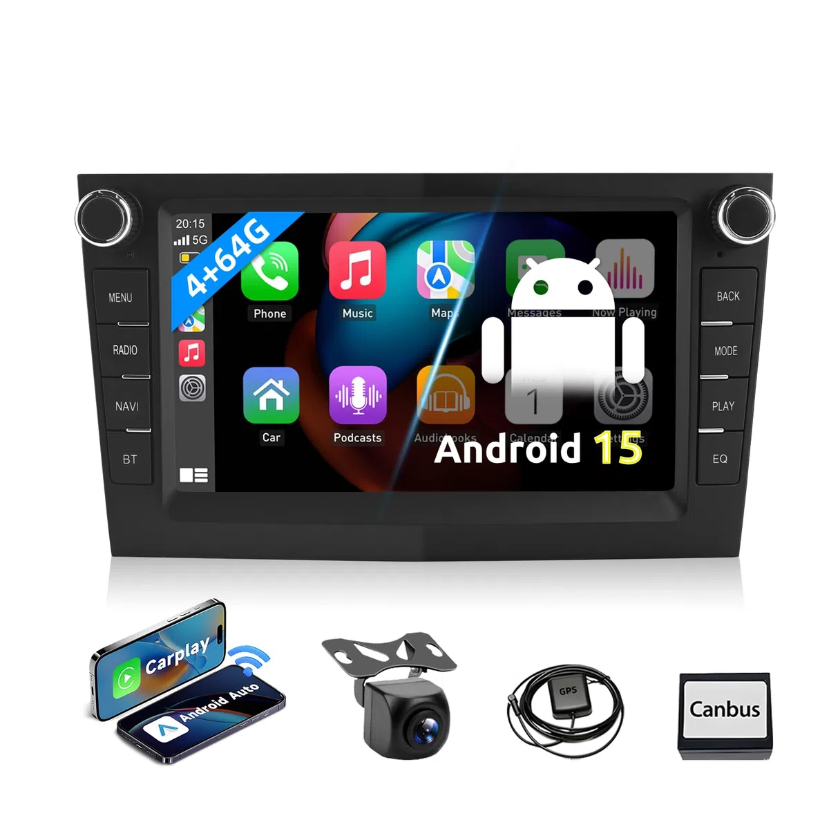 ESSGOO True 4+64G Drahtloses Autoradio mit Android Auto und CarPlay Für Vauxhall Opel Corsa C/D Zafira B Astra G/H Meriva Signum Combo, 7 Zoll Bluetooth Car Radio mit FM RDS GPS WiFi Rückfahrkameras