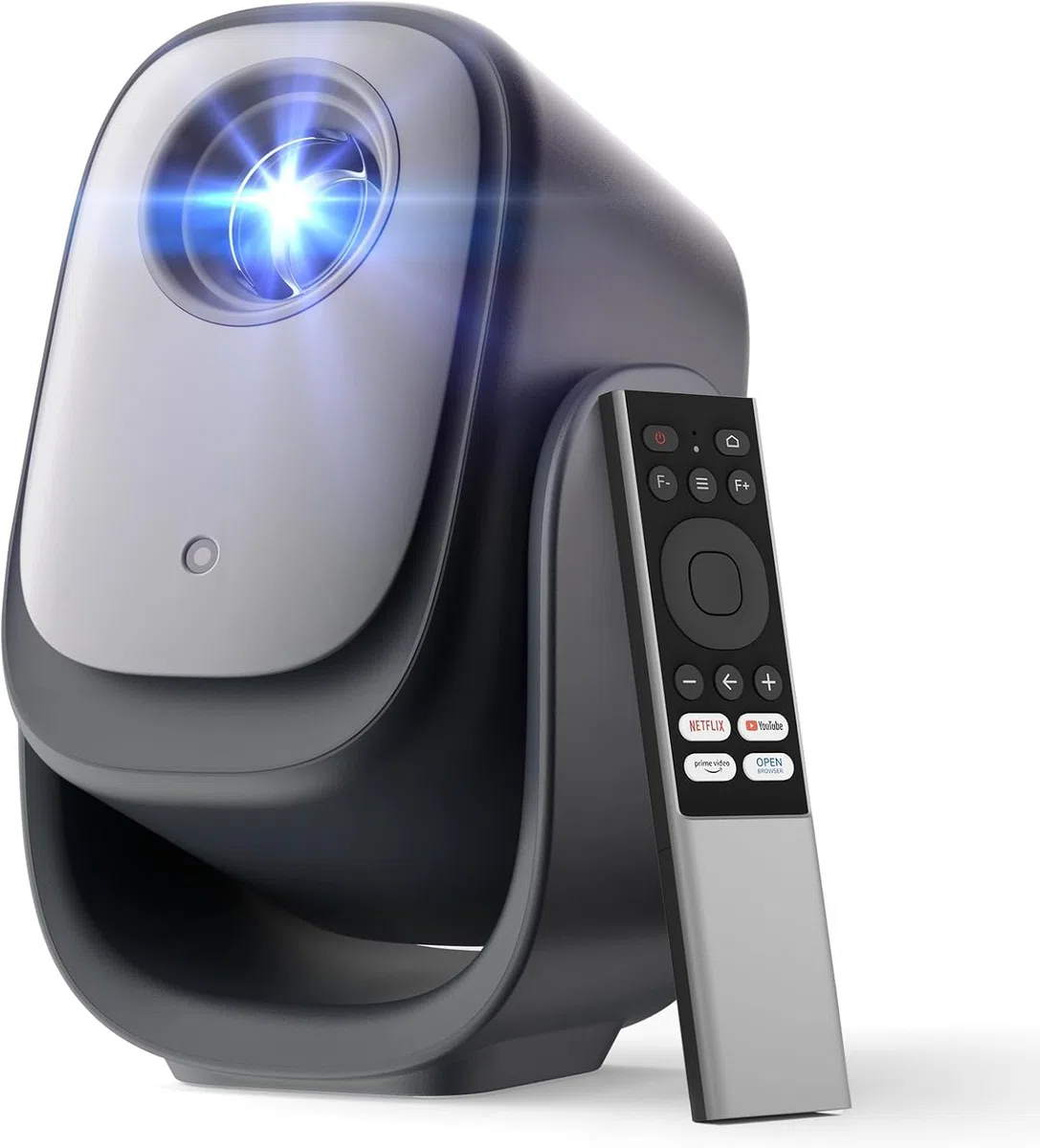 Dangbei N2 mini Smart Beamer mit Ständer, Offizielles Netflix Heimprojektor 1080P Full HD, Autofokus, Trapezkorrektur, Dolby Sound, Tragbarer Video Beamer mit WLAN und Bluetooth für Outdoor/Handy