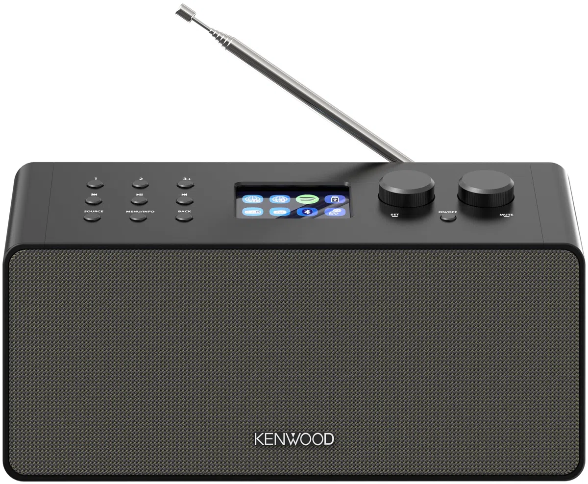 Kenwood CR-ST90S - Smart-Radio mit Li-Ionen Akku, 2,4" Farbdisplay, WiFi Internetradio, DAB+, UKW, Spotify, Bluetooth, 10 W RMS Stereo, USB, AUX-In, USB-C, Bassreflex, OKTIV App, Schwarz