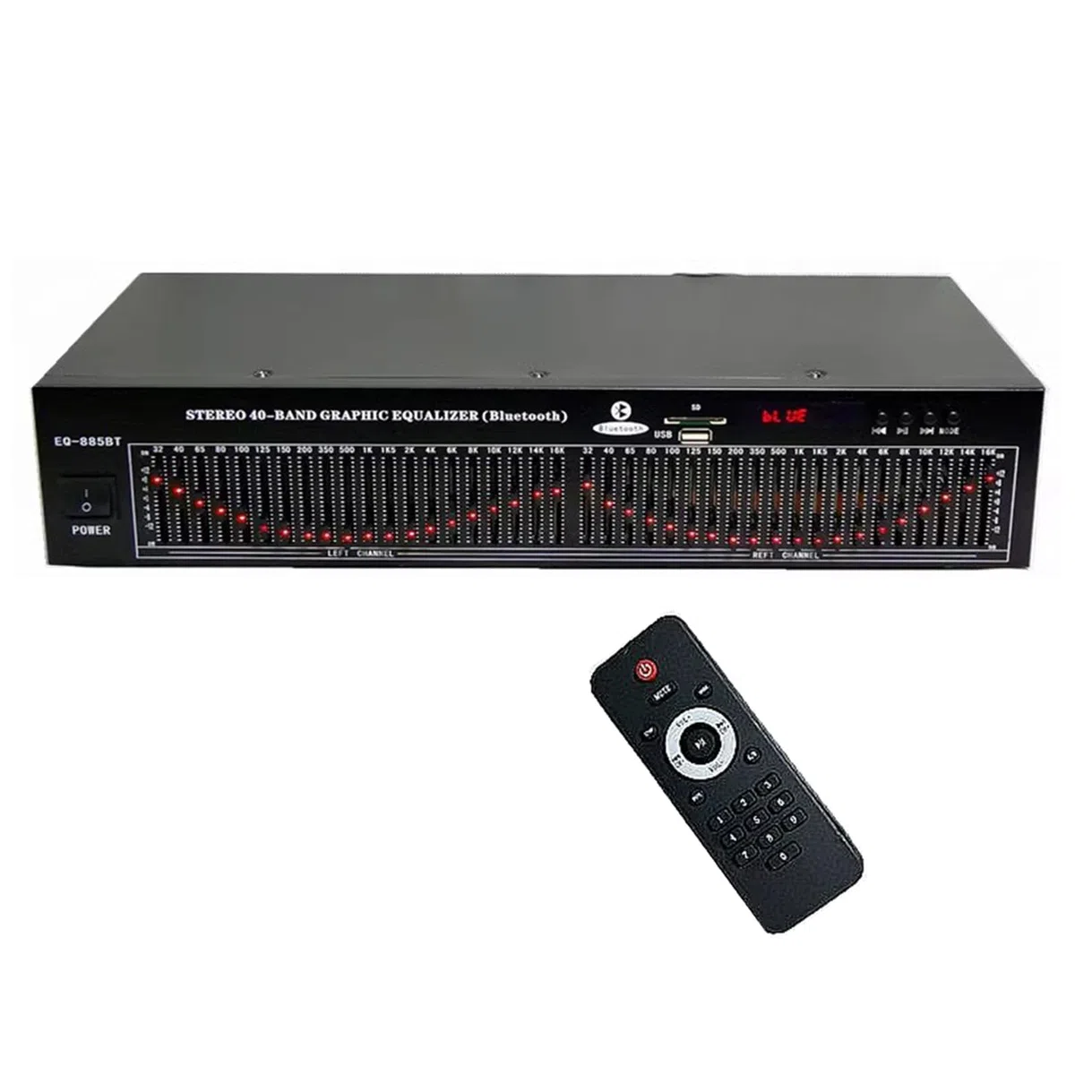 Dual 20-Band-Stereo-Equalizer, Digital Audio Effects Controller Mit 5.0 Bluetooth & Fernbedienung, HiFi-Home-eq-Tuning-Equalizer, Rauschreduktion Für Aufzeichnungsstudios