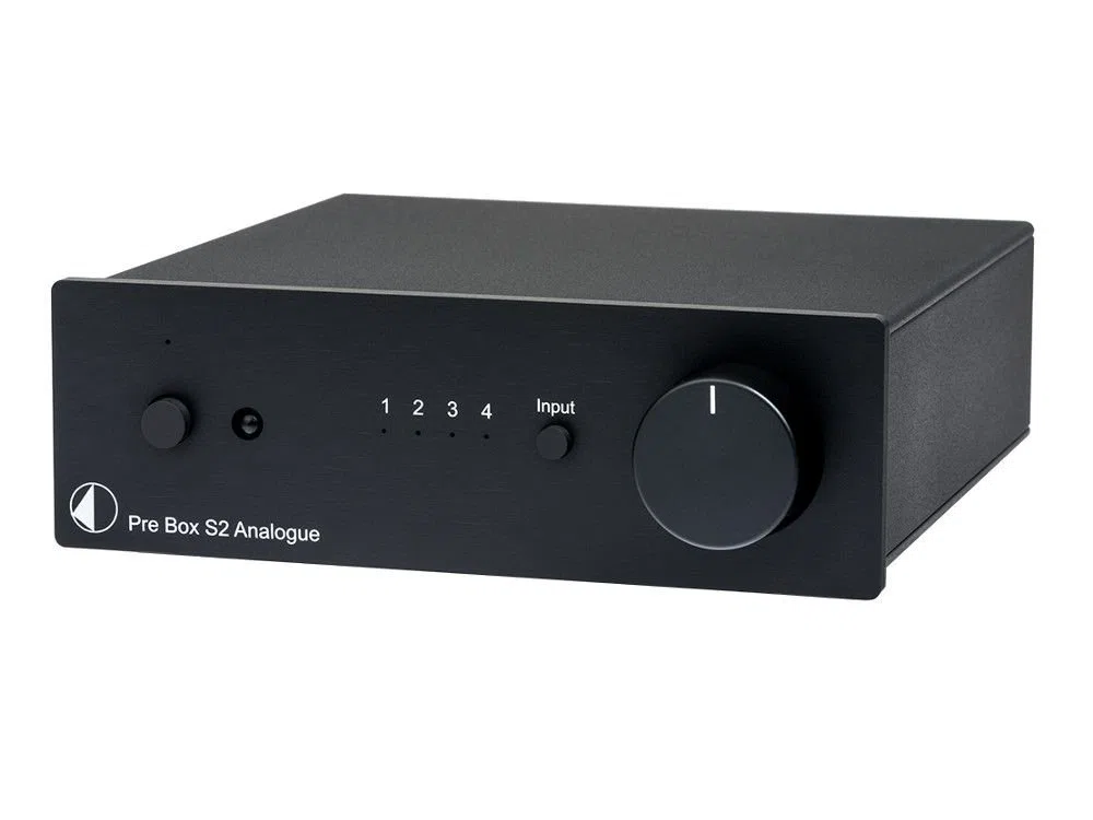 Pro-Ject Pre Box S2 Analogue, Audiophiler Stereo Vorverstärker (Schwarz)