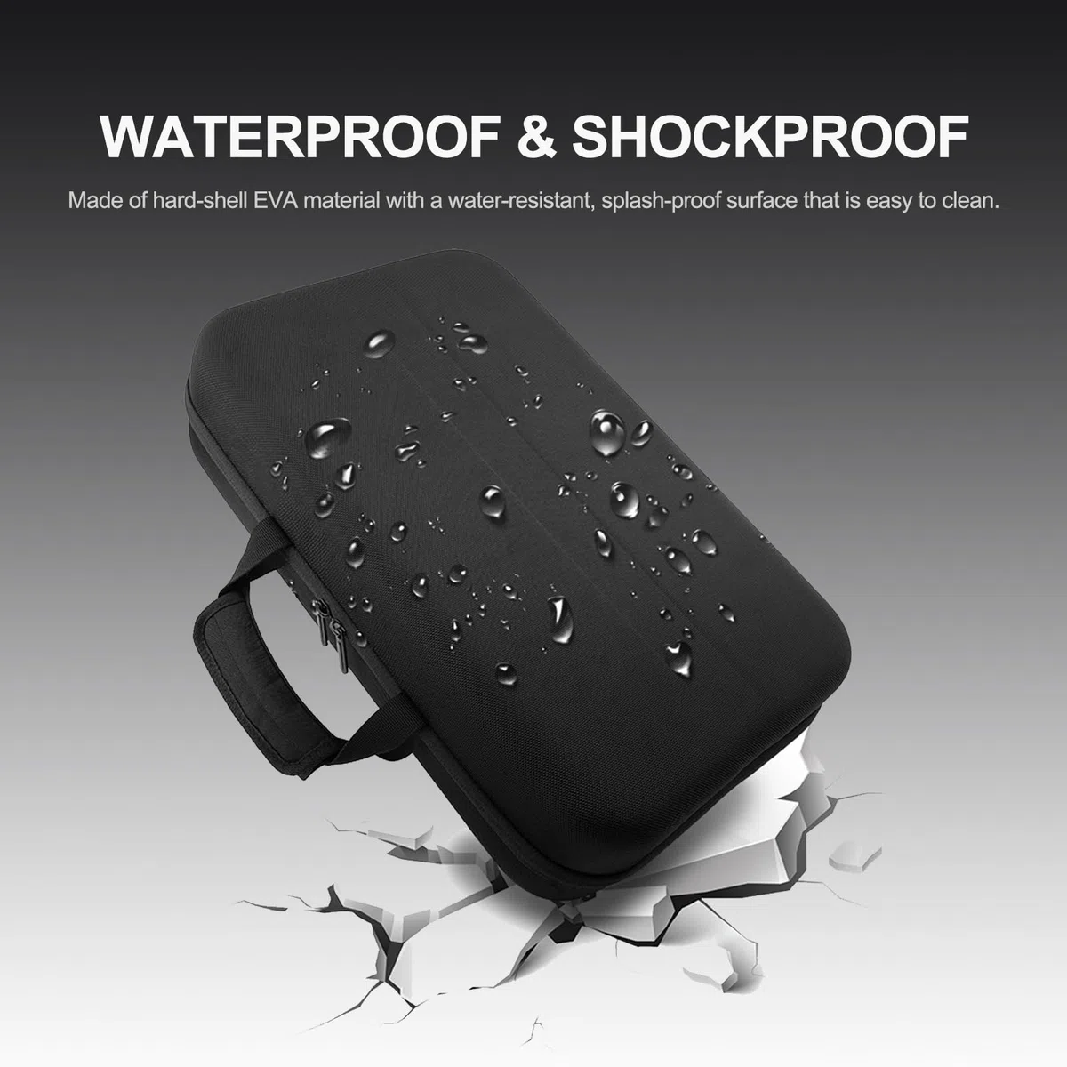 Tragetasche für MoGo 4 Projektor, wasserdichte und stoßfeste harte Reisetasche mit Schultergurt und Griff, MoGo 4 Schutzhülle für Projektor, Ladegerät, Ständer und Zubehör