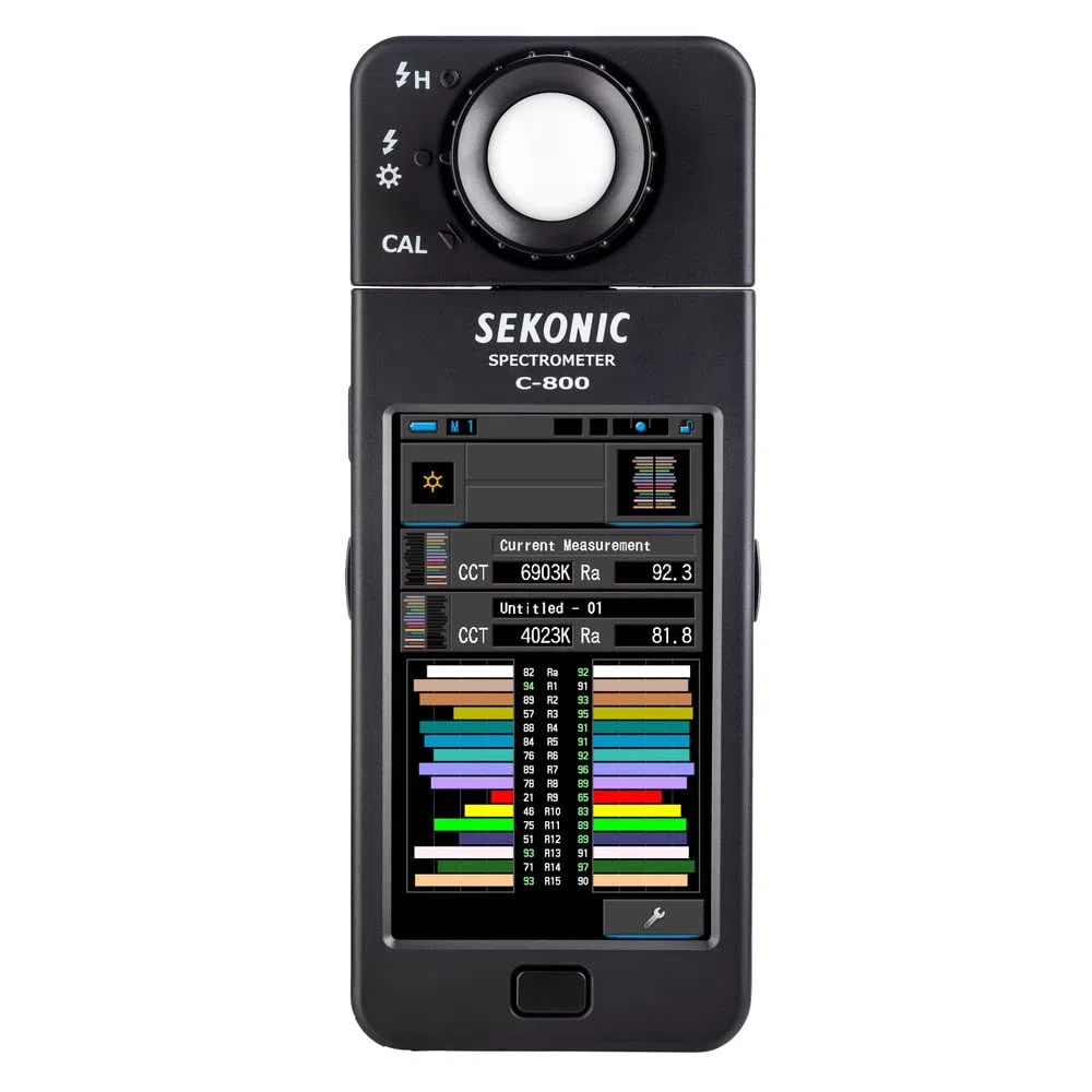 Sekonic C-800 Spektrometer – Vollspektrum Farb- & Lichtmessgerät für LED, HMI, RGB, CRI, TLCI, TM-30, SSI – Präzise Farbanalyse für Film & Foto