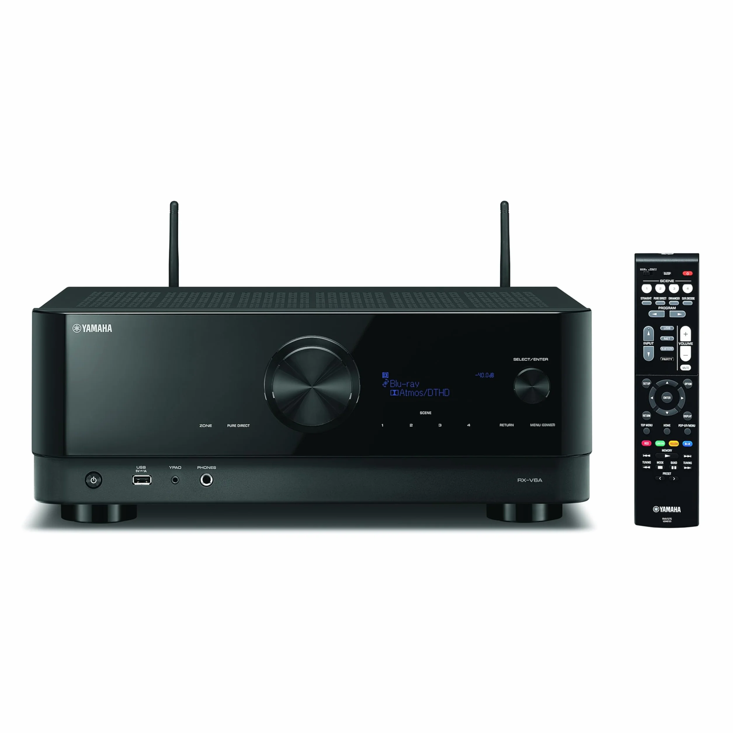 Yamaha AV-Receiver RX-V6A schwarz – Netzwerk-Receiver mit Dolby Atmos Height Virtualizer, Gaming spezifischen Funktionen und Voice Control Systemen – Allround-Talent mit 7.2 Kanälen