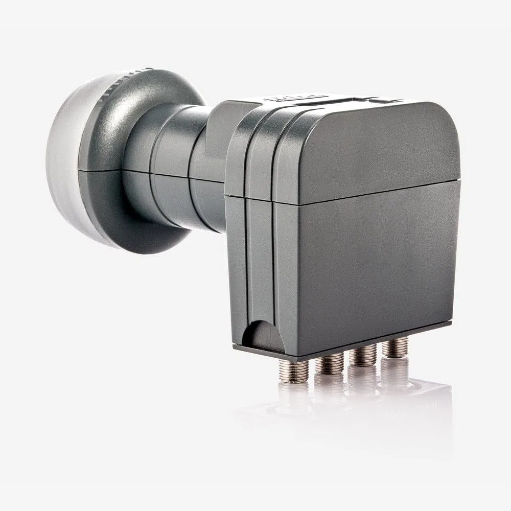 Fuba Sat Anlage 4 Teilnehmer | Satellitenschüssel Komplettset - DAA 850 W Sat-Schüssel 85cm Alu weiß + Fuba DEK 417 Quad LNB 4 Teilnehmer (DVB-S2, HDTV, UHD 4K/8K, 3D) mit LTE-Störfilter