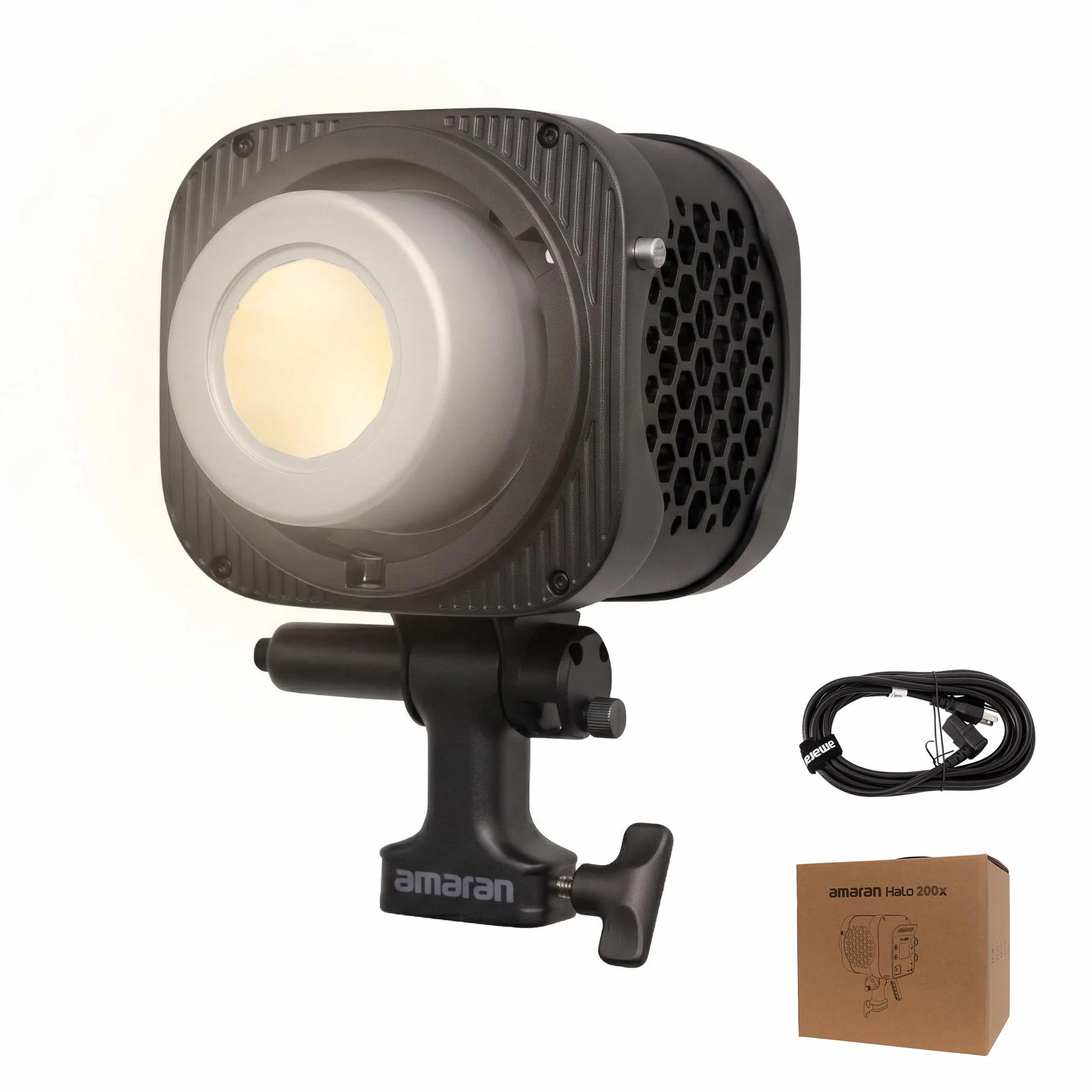 Amaran Halo 200x zweifarbige COB-LED-Videoleuchte 200W, 2700K–6500K, NFC-, App- & DMX-Steuerung, Bowens-Halterung für Studio, Fotografie, Video & Livestream