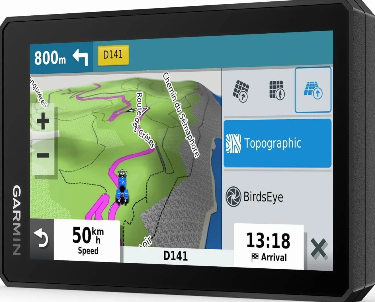 Garmin zūmo XT – wasserdichtes Motorrad-Navi für On-&Offroad mit ultrahellem 5,5“(14 cm) HD-Touchdisplay und vorinstallierter EU-Karte. Mit Adventurous Routing, Satellitenbildern