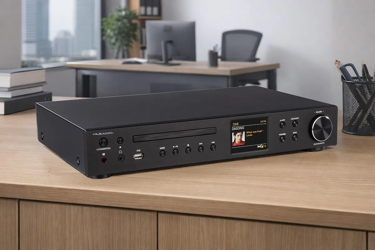 VR-Radio Radio Receiver: WLAN-Internetradio-Receiver, DAB+/UKW, CD, Bluetooth, 200 W, schwarz (DAB Tuner, Stereo DAB+ Internetradio)