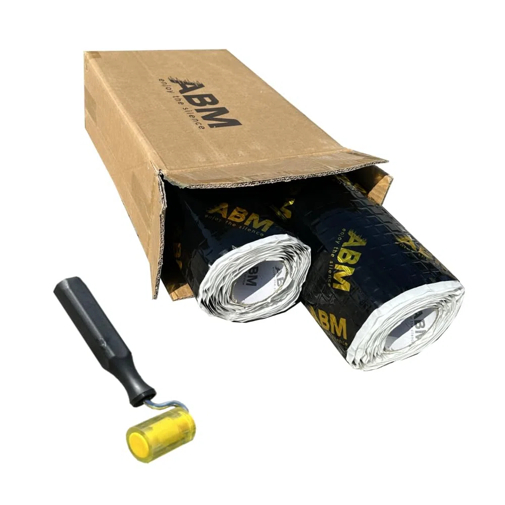 ABM Alubutyl GOLD 2 Rollen 2.0 mm x 40 cm x 5 Meter insgesamt 4 m² Selbstklebende Alubutyl Anti Dröhn Dämmmatte, Auto Dämmung, Fahrzeugdämmung