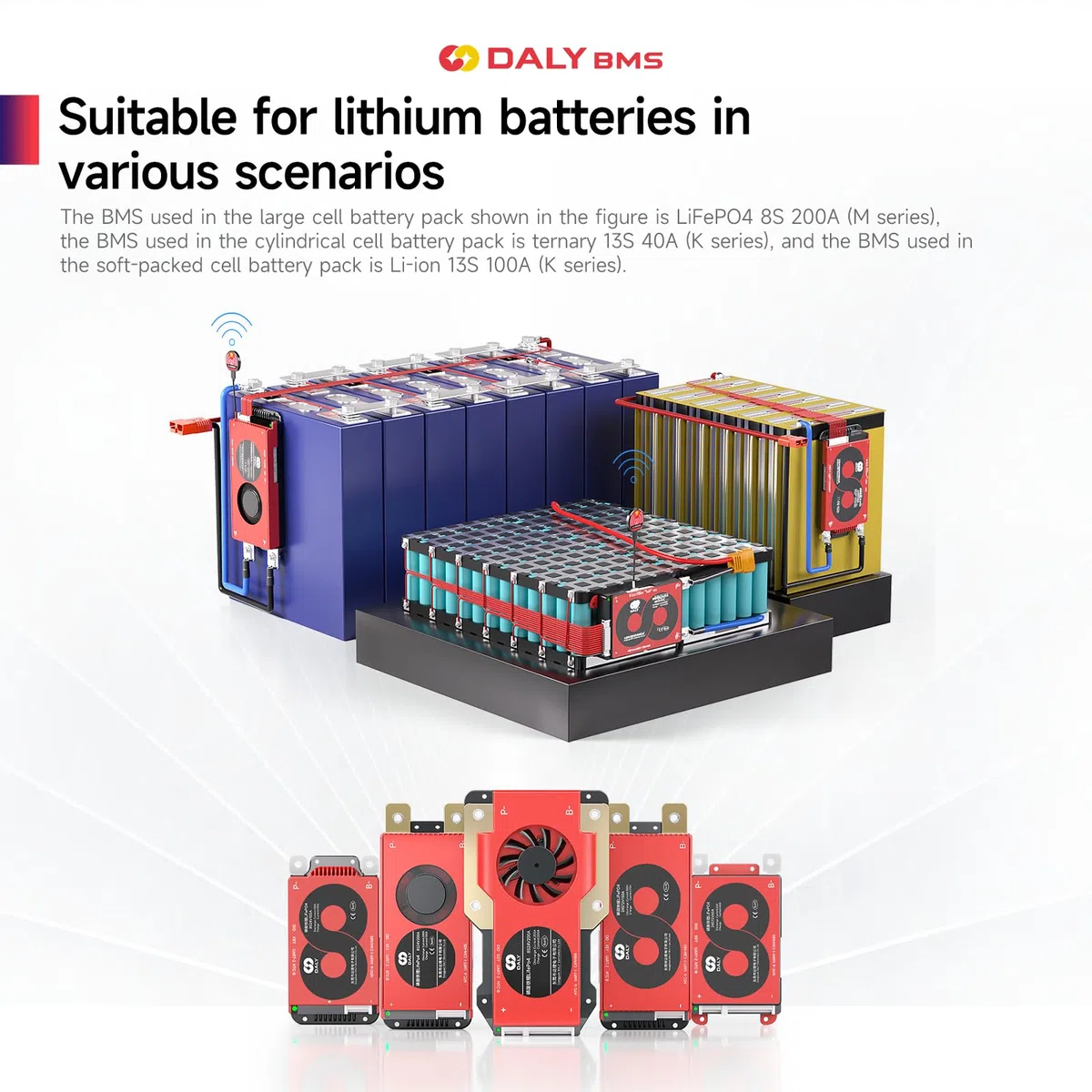 DALY Smart 3S BMS 12V 100A mit WiFi Modul und CAN 485 Kommunikationsschutzplatine für Li-ion Lithium Akkupack(3S 12V Smart BMS+RS485+CAN+WiFi Modul，100A)