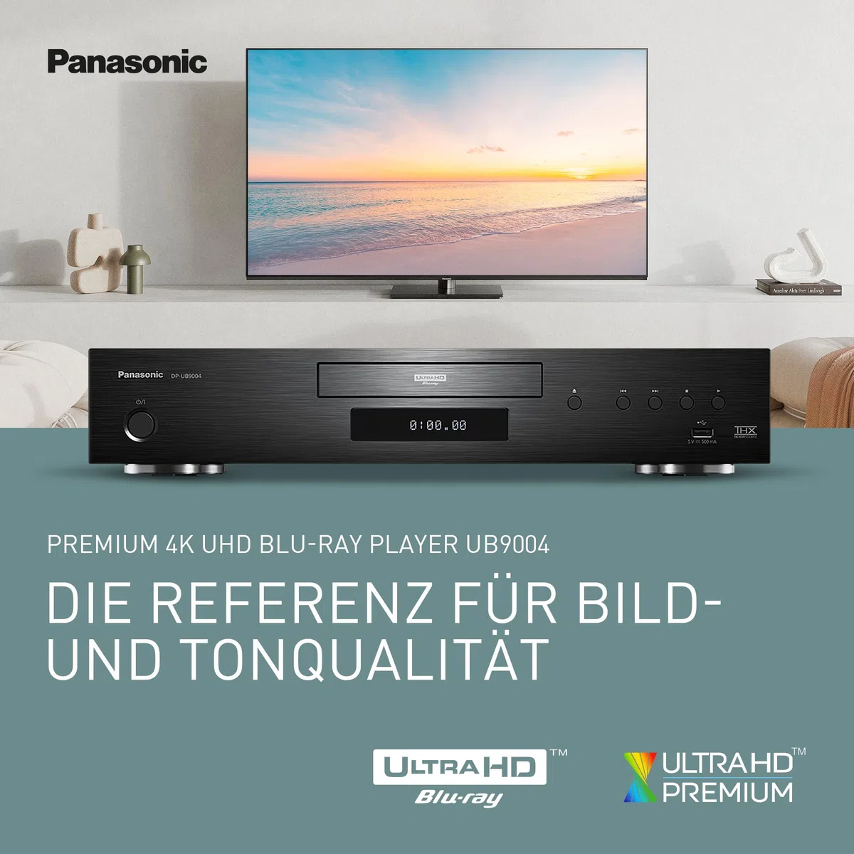 Panasonic DP-UB9004 UHD Blu-ray Player (HDR10+, 4K Blu-ray Disc, 4K VoD, Dolby Vision, 2X HDMI, 2X USB) schwarz