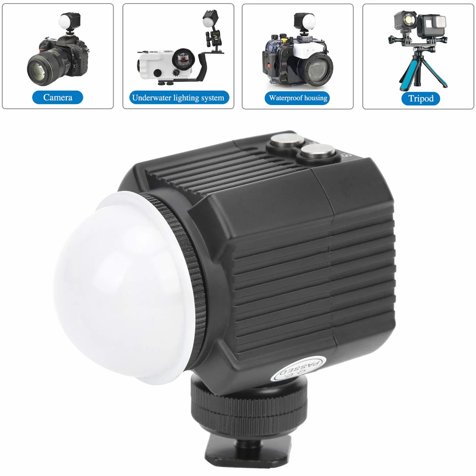Unterwasser-LED-Licht, Einfaches und Stilvolles Erscheinungsbild, Mehrere Beleuchtungsmodi, Tauchlampe mit Lichtröhre, USB-Ladekabelschlüssel für Unterwasserfotografie