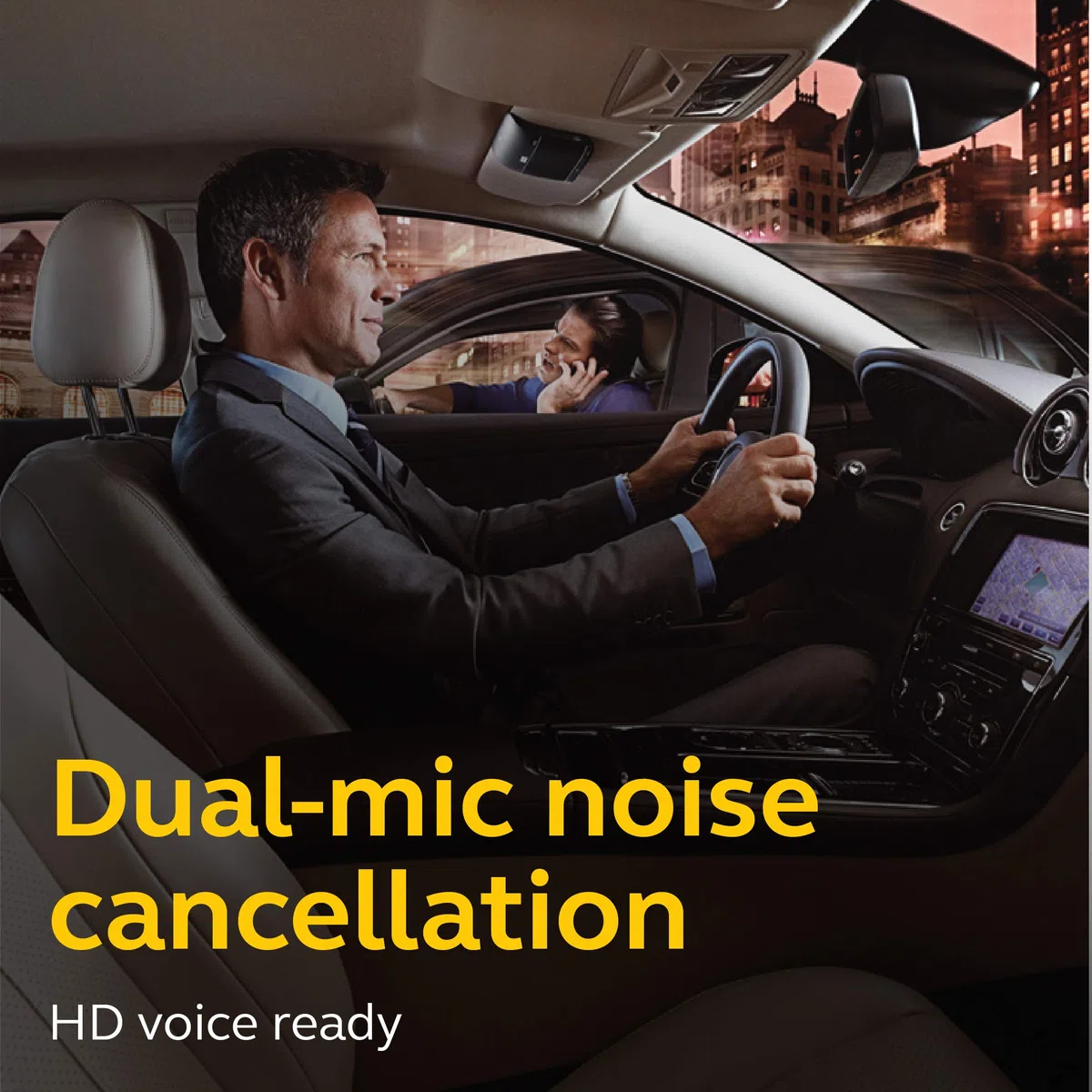 Jabra Freeway Bluetooth-Freisprecheinrichtung für Fahrzeuge – Geräuschunterdrückendes, sprachgesteuertes Mikrofon und Lautsprecher für Anrufe, Musik-Streaming und GPS – Schwarz