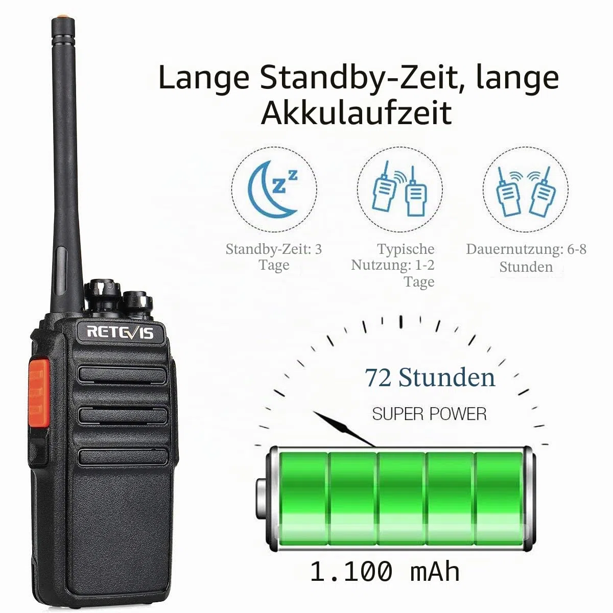Retevis RT24 Plus Funkgeräte Professionell, PMR Walkie-Talkie Erwachsene Aufladbar, 16 Kanäle VOX CTCSS&DCS, Funksysteme mit Headset, Walki Talki 6er Set für Schule und Gewerbe (6 STK, Schwarz)