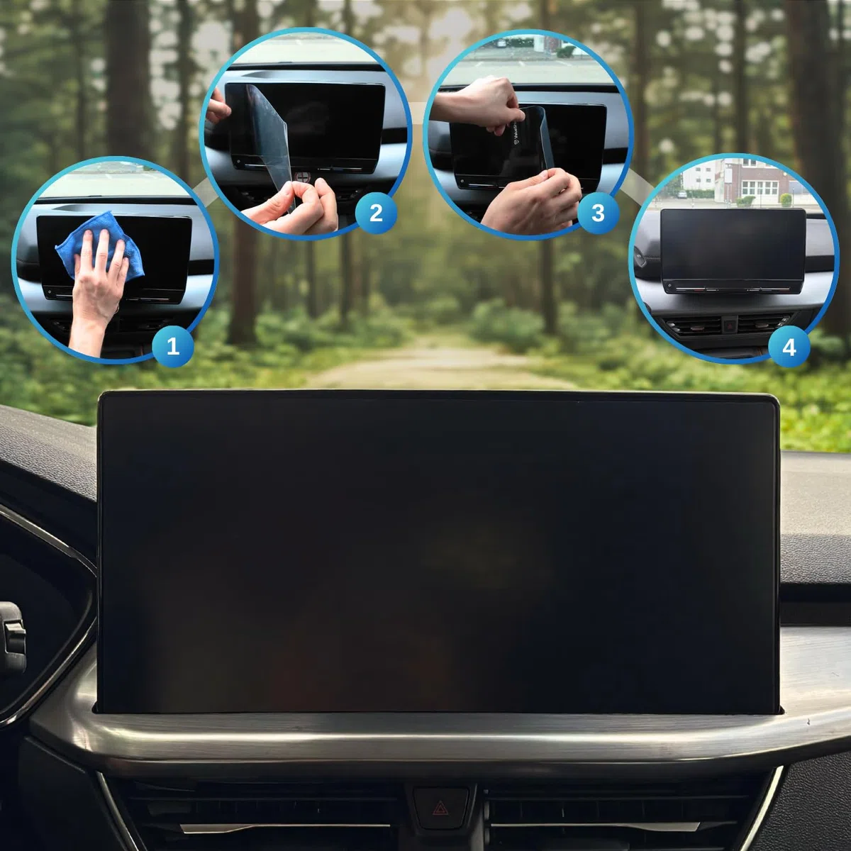 Anti-Fingerabdruck Displayschutzfolie Matt passend für Mercedes E-Klasse W214, S214, X214 2023-2030: 12,3"+14,4" Tacho, Radio, Multimedia, Navi, Bildschirm, Infotainment Touchscreen Entspiegelung