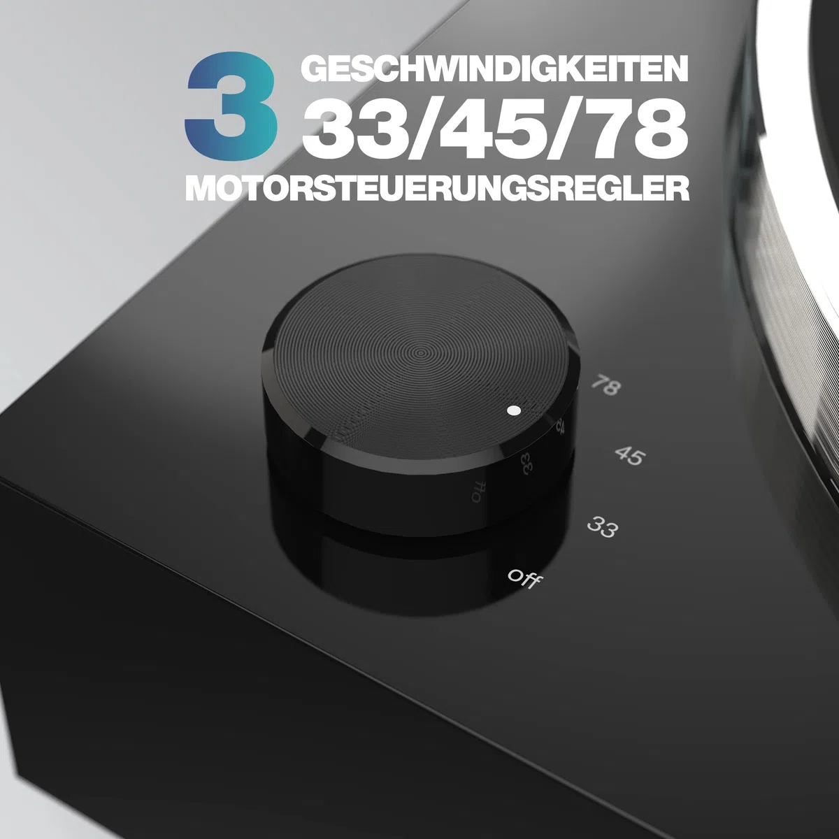 Reloop Turn X - Premium HiFi-Plattenspieler Inkl. Ortofon 2M Blue, High Torque-Direktantrieb, Präzise Rotationssteuerung, 3 Geschwindigkeiten, CNC-Aluminium-Druckgussteller, Anti-Skating, Schwarz