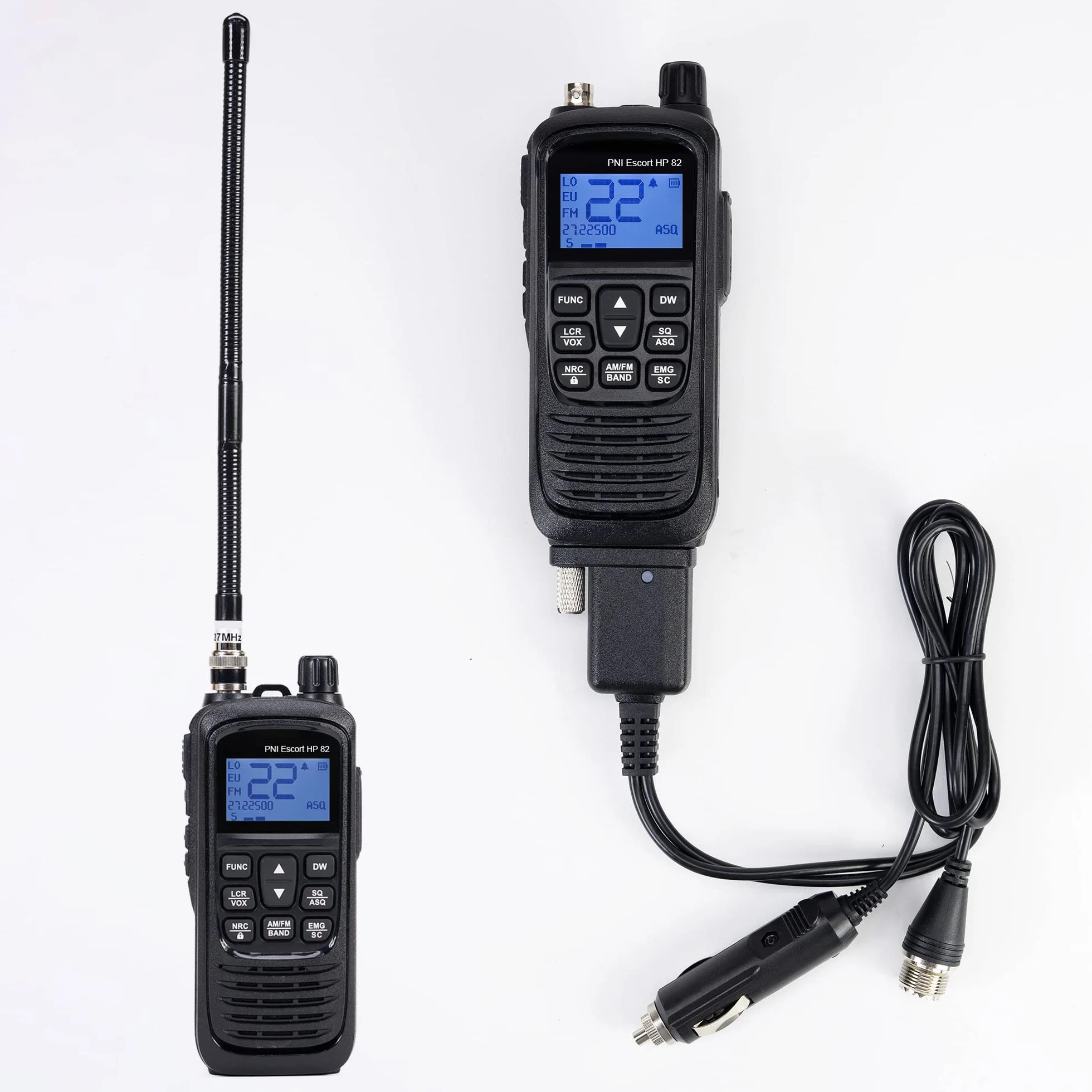 Tragbare CB-Funkstation PNI Escort HP 82, Multistandard, 4W, 12V, AM-FM, NRC, Dual Watch, Roger Beep, regelbarer ASQ SQ, VOX Schwarz