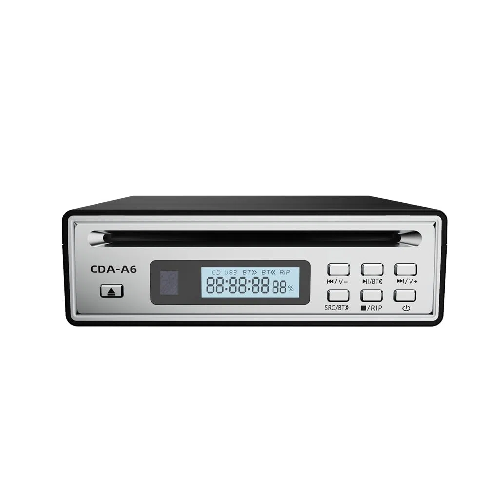 Hi-Fi-CD-Ripper-Player mit One-Touch-WAV-Ripping-Funktion, Bluetooth-Konnektivität, USB-Unterstützung und Optischen/AUX-Ausgängen