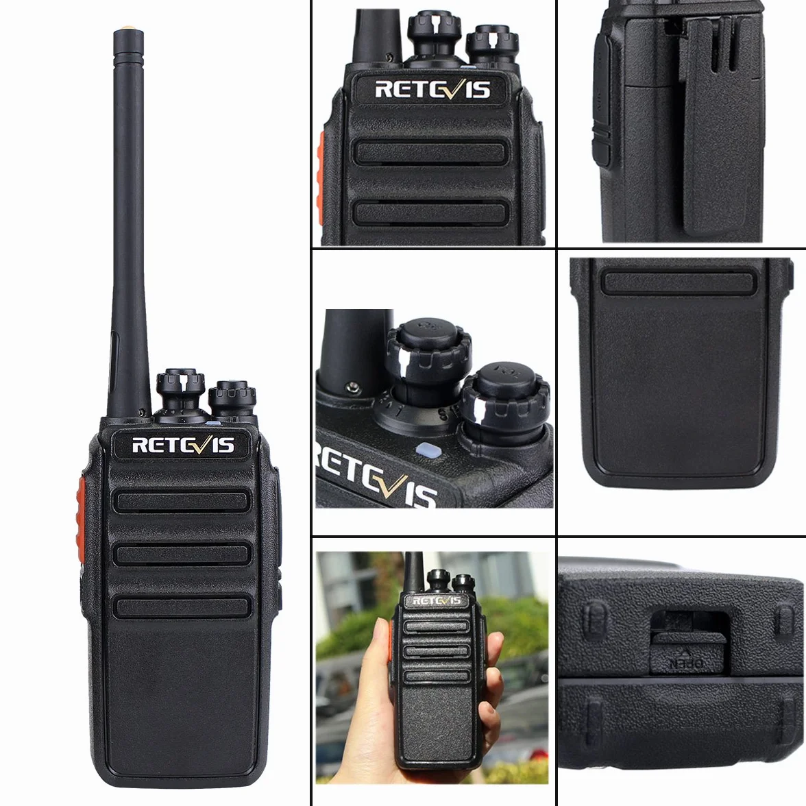Retevis RT24 Plus Funkgeräte Professionell, PMR Walkie-Talkie Erwachsene Aufladbar, 16 Kanäle VOX CTCSS&DCS, Funksysteme mit Headset, Walki Talki 6er Set für Schule und Gewerbe (6 STK, Schwarz)