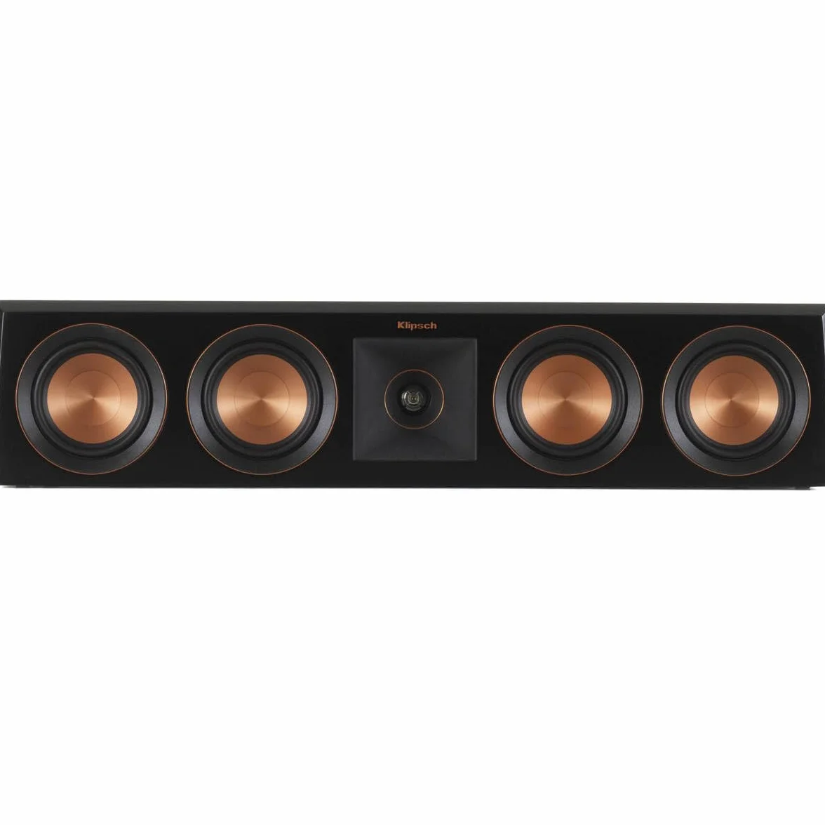 Klipsch Reference Premiere RP-404C II Mittelkanal-Lautsprecher mit Flacher Tiefe, versiegeltes Design und 10,2 cm Keramik-Tieftöner für kristallklaren Heimkino-Dialog in Ebenholz