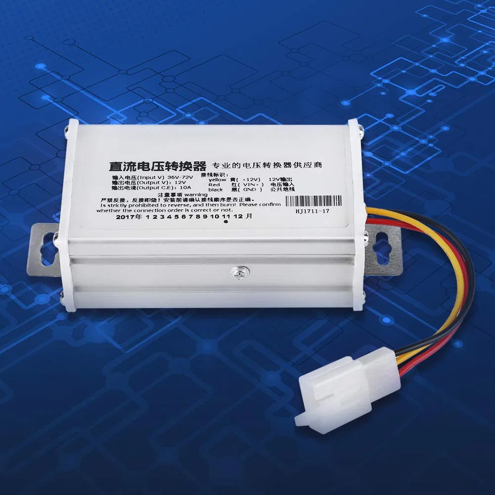 DC DC Wandler 72V auf 12V 10A 120W, Spannungswandler 36V-72V zu 12V Automobil, Spannungsreduzierer für Elektroauto, Golf Cart, E-Scooter